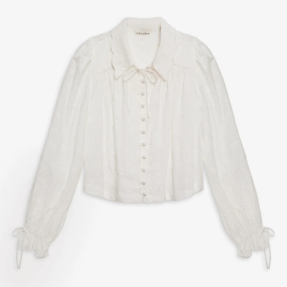For Love And Lemons Ivory Button-Up Blouse
